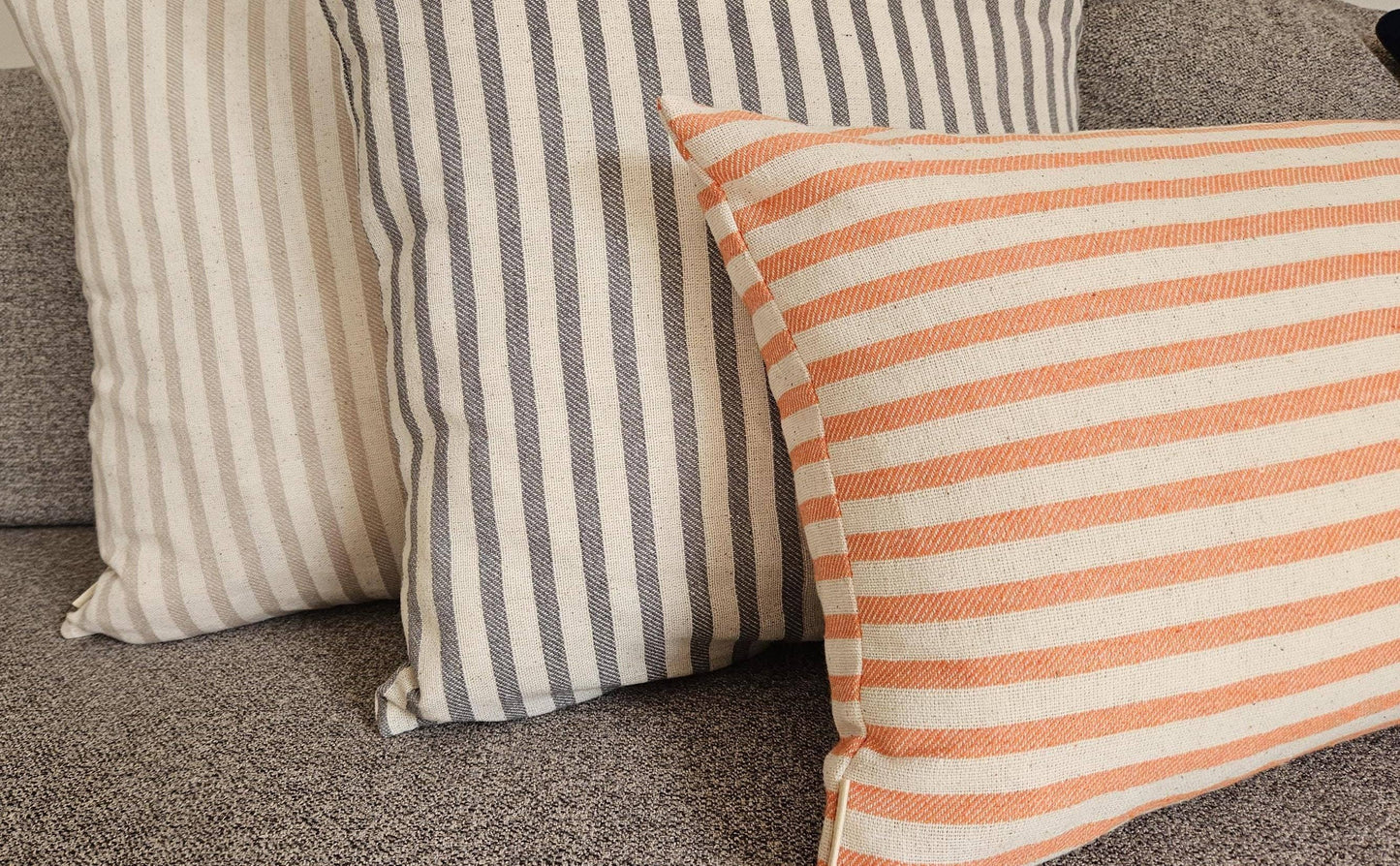 Handmade Boho Striped Pillow & Insert