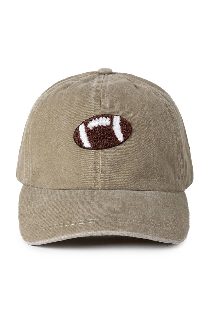 GAME DAY Chenille Football Patch Washed baseball cap / hat