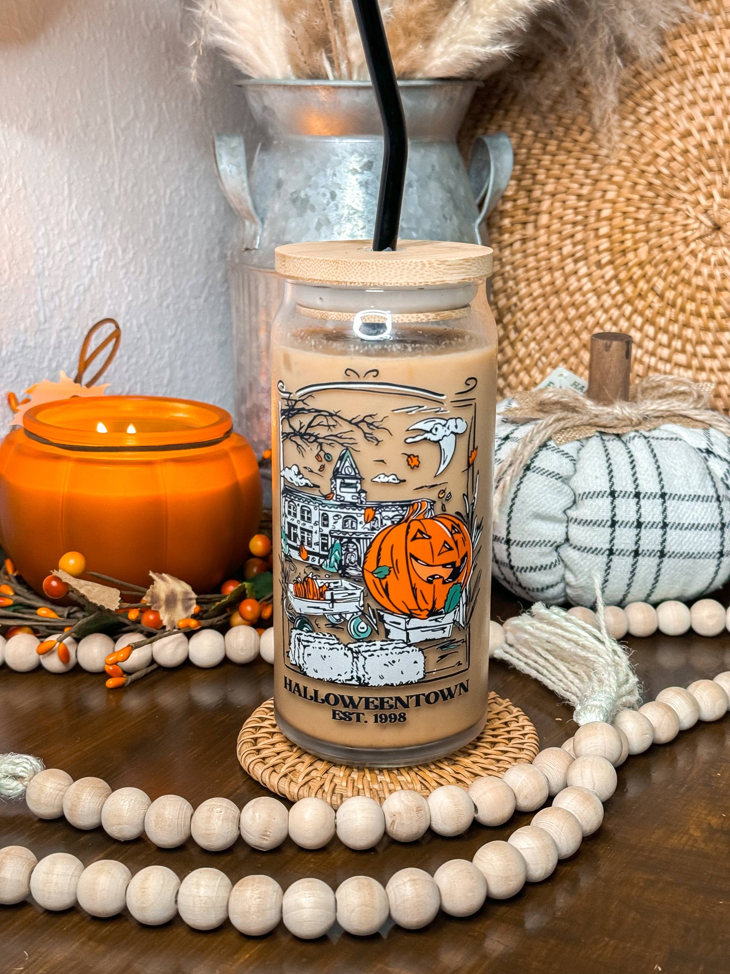 Halloween Town 16oz Halloween Glass Cup