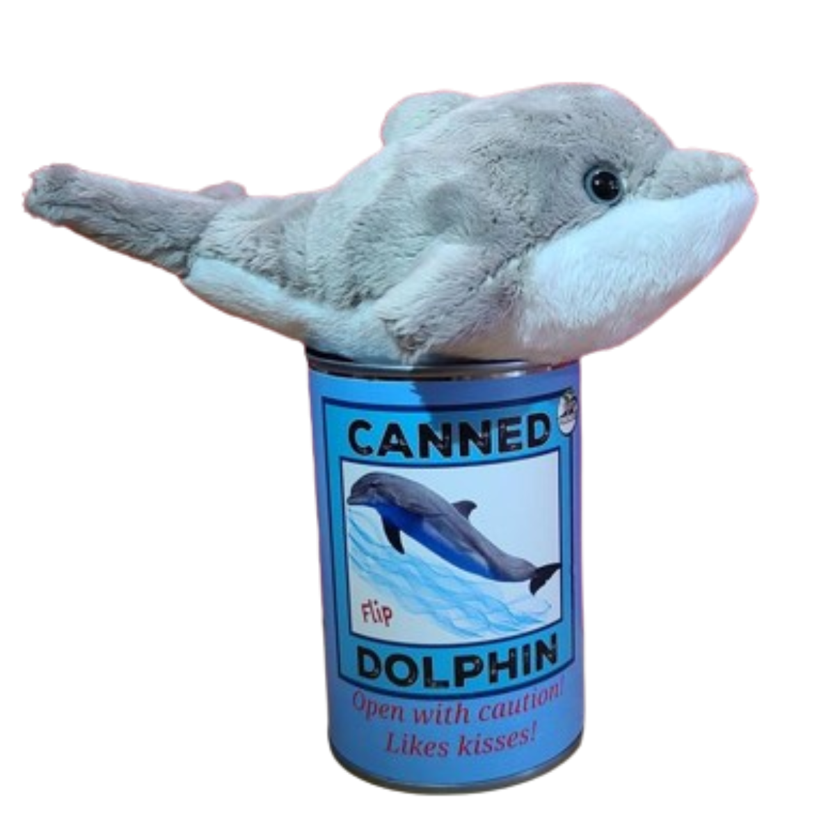 Flip the Canned Dolphin | Stuffed Animal Plush w/Jokes |Gift