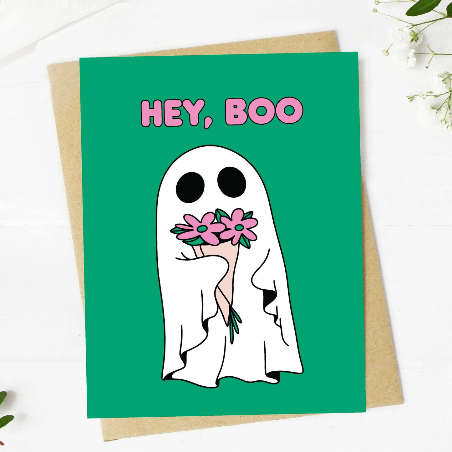 Hey, Boo Cute Ghost Card - Blank