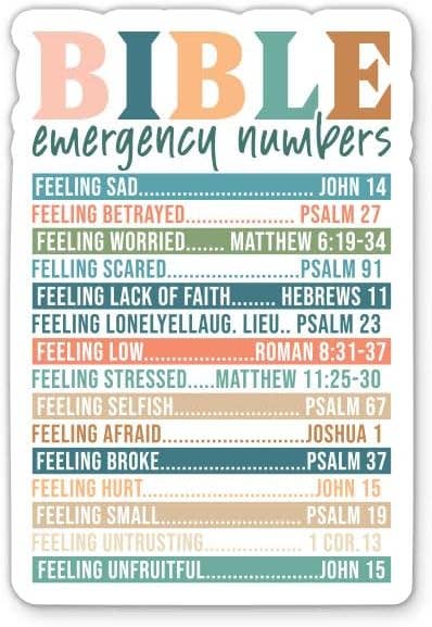 Bible Emergency Numbers Sticker