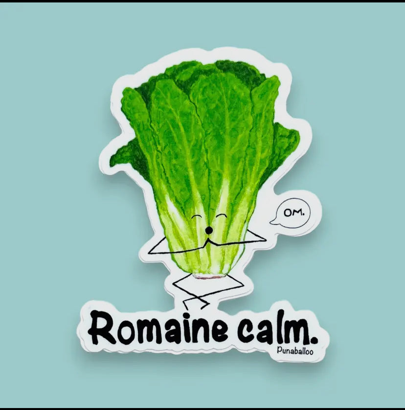 Romaine Calm Meditating Lettuce Vinyl
3" Sticker Waterproof