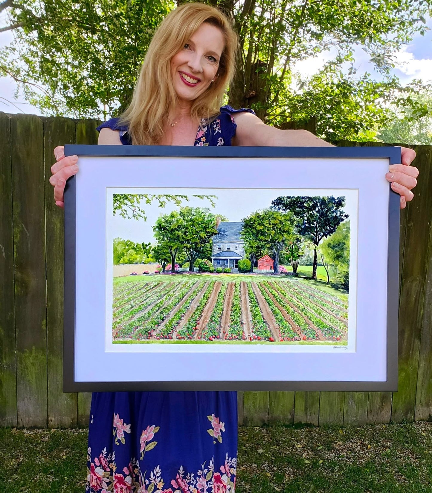 Anna Anderson Original Artwork - Pungo Strawberry Farm