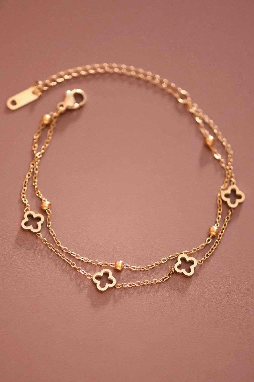 18K Gold Plated Waterproof Stainless Steel Chain Bracelet - 7715