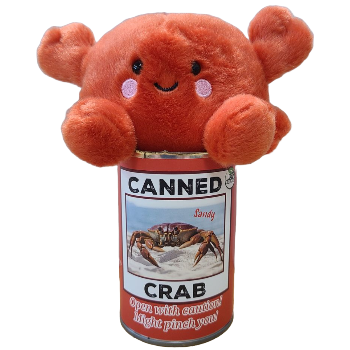 Sandy the Canned Crab - Eco-Friendly Plush w/Jokes