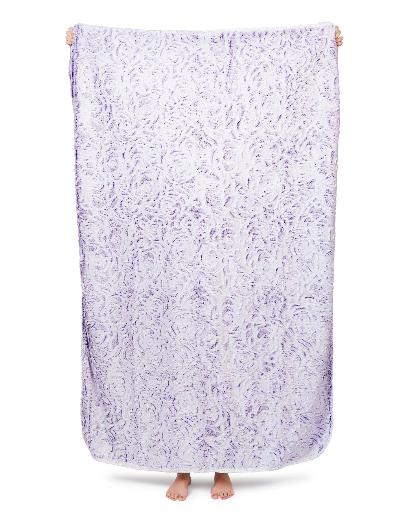 "Lavender Rose" Faux Fur Plush Throw Blanket - 50"x70"
