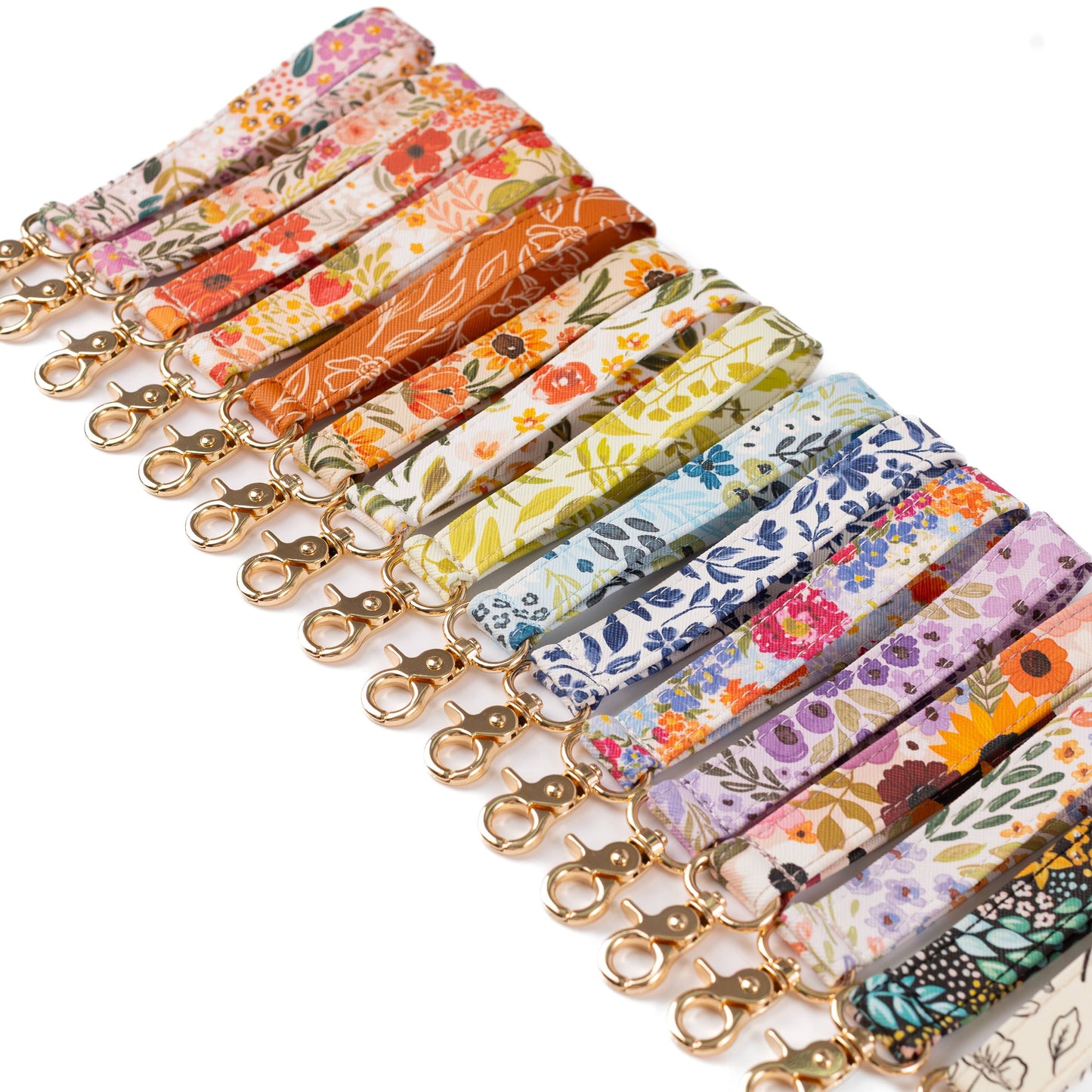 Porcelain Floral Wristlet Keychain