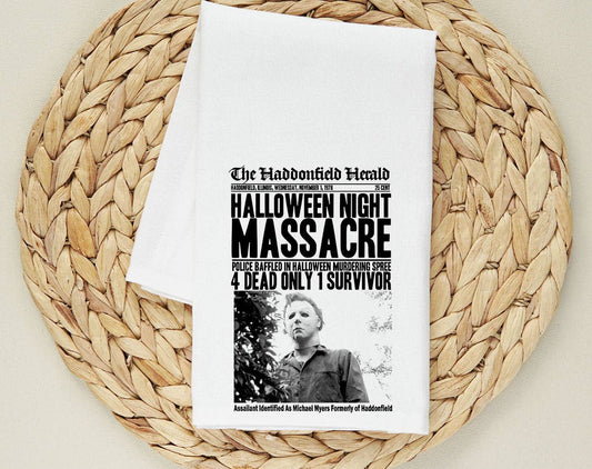 Halloween Night Massacre - Horror Halloween Tea Towel