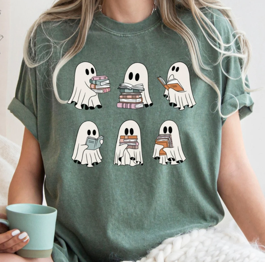 Ghost Reading Books Shirt, Bookish Halloween Shirt