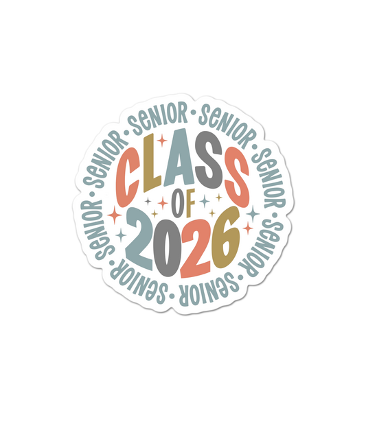 Class of 2026 Senior Retro Waterproof Sticker