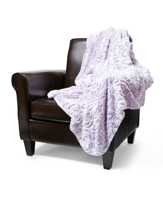 "Lavender Rose" Faux Fur Plush Throw Blanket - 50"x70"