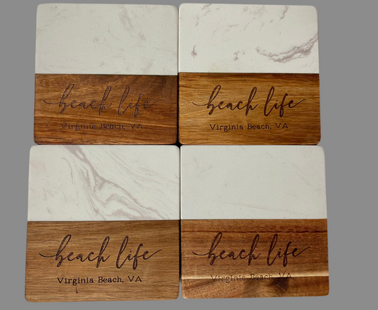 Beach Life - Sandbridge Beach Coaster