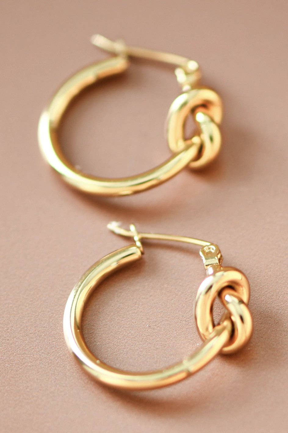 18K Gold Plated Waterproof Stainless Steel Hoop Earrings - 7076