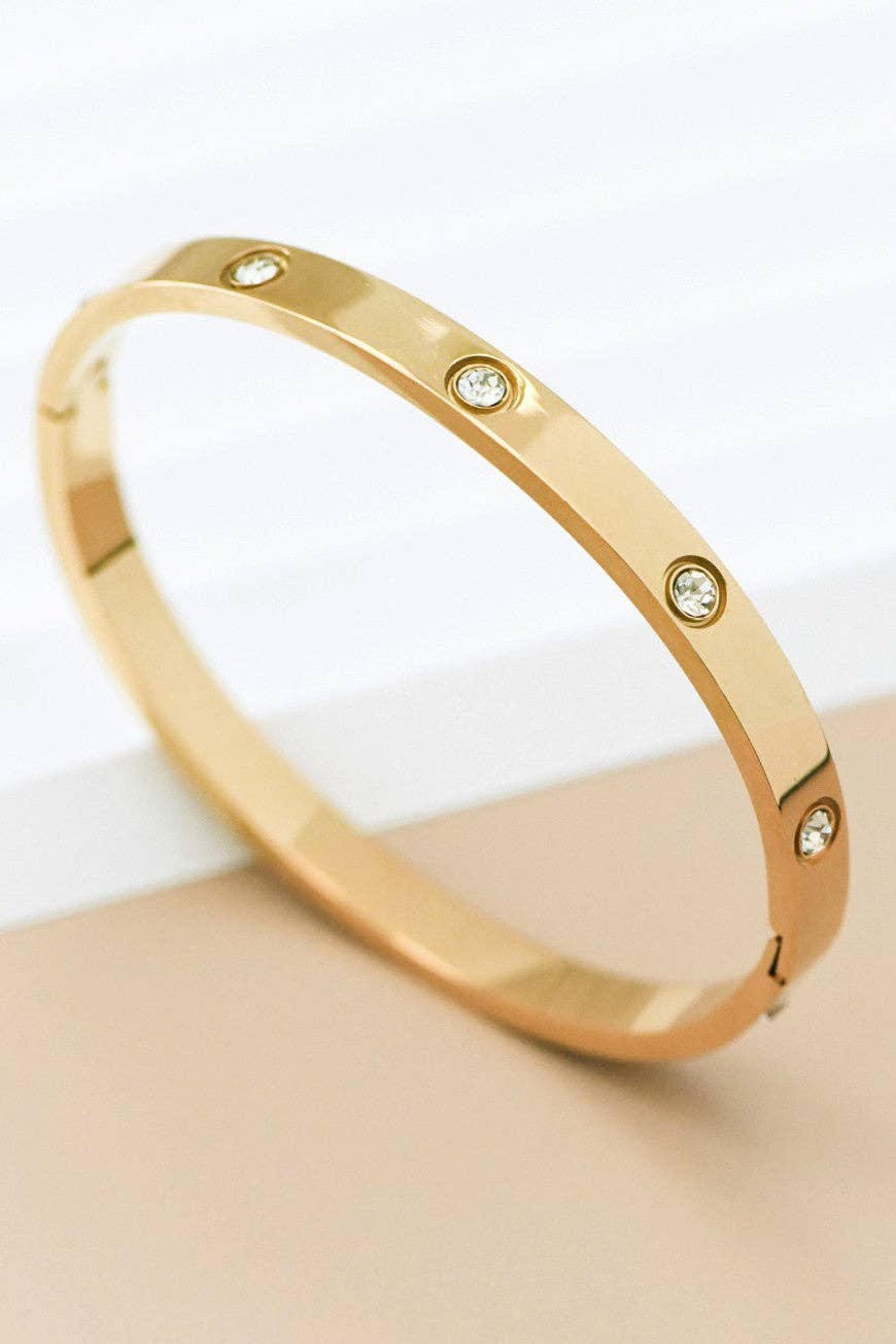 18K Gold Plated Waterproof Stainless Steel Bangle - 7036