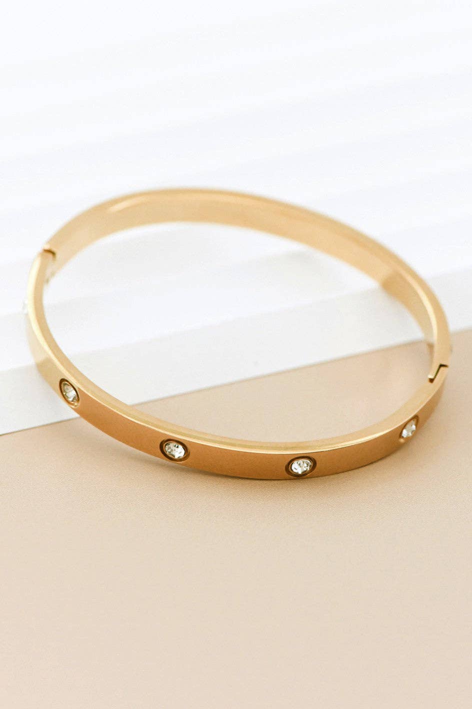 18K Gold Plated Waterproof Stainless Steel Bangle - 7036
