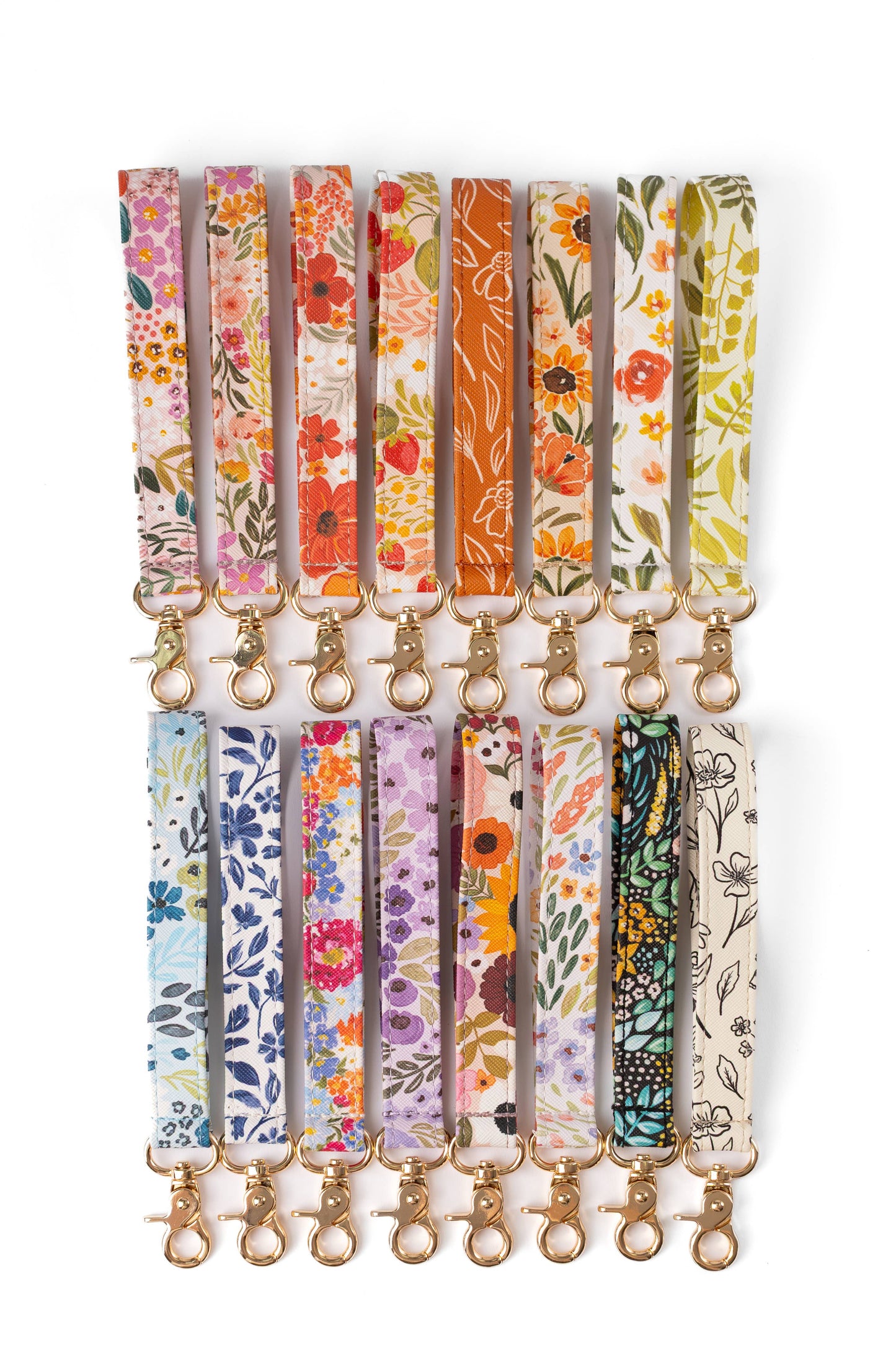 Porcelain Floral Wristlet Keychain