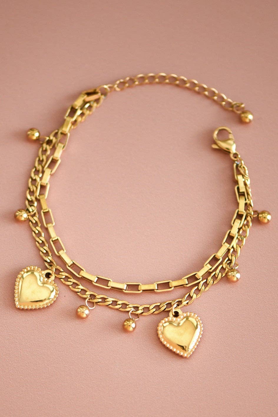 18K Gold Plated Waterproof Stainless Steel Chain Bracelet - 7434