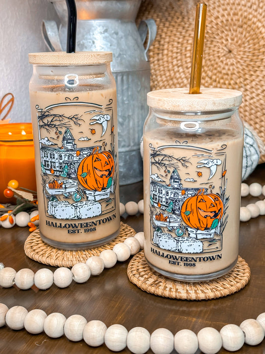 Halloween Town 16oz Halloween Glass Cup