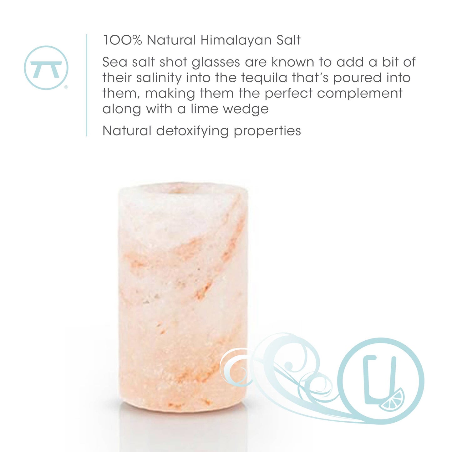 Outset Himalayan Pink Salt Drinking Glasses, Set 4, 1-ounce