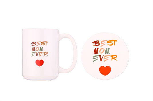 Ladies Best Mom Ever Mug and Coaster Gift Set 