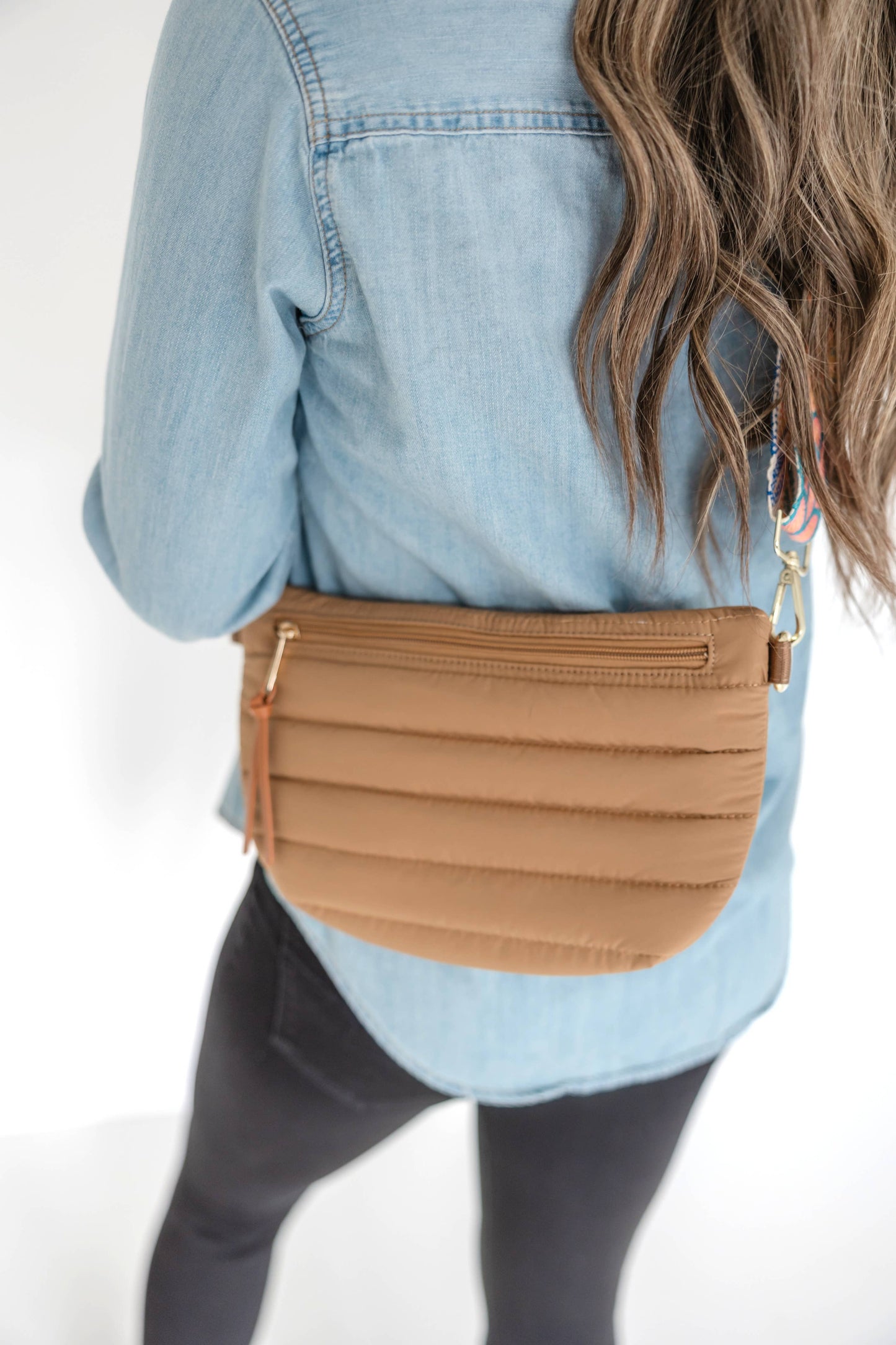 Addison Quilted Nylon Waist/ Sling Bag - Navy