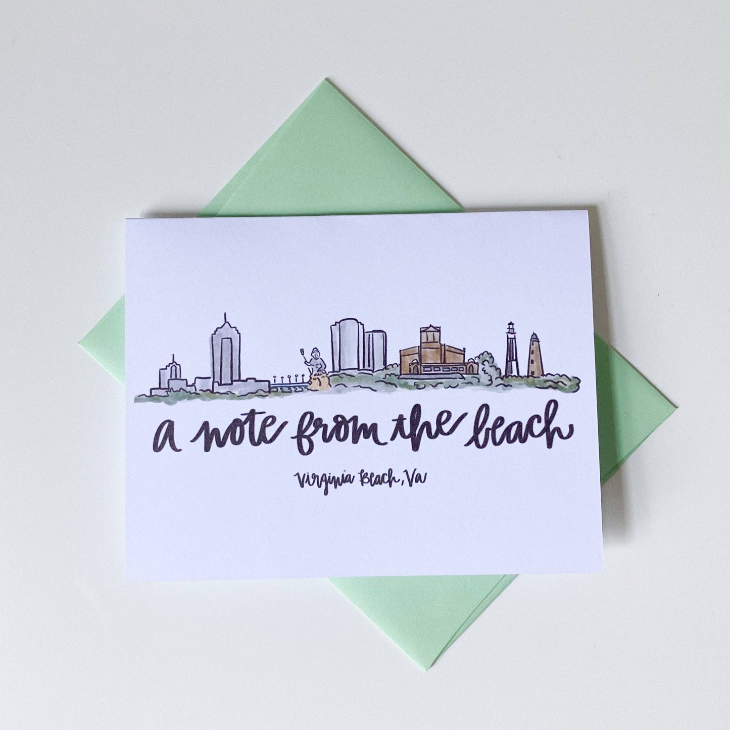 Virginia Beach greeting card -a note from the beach