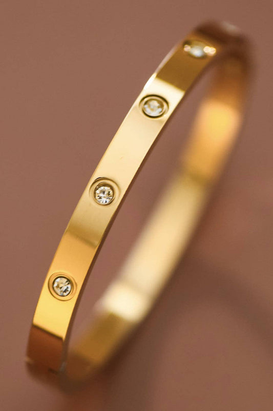 18K Gold Plated Waterproof Stainless Steel Bangle - 7036