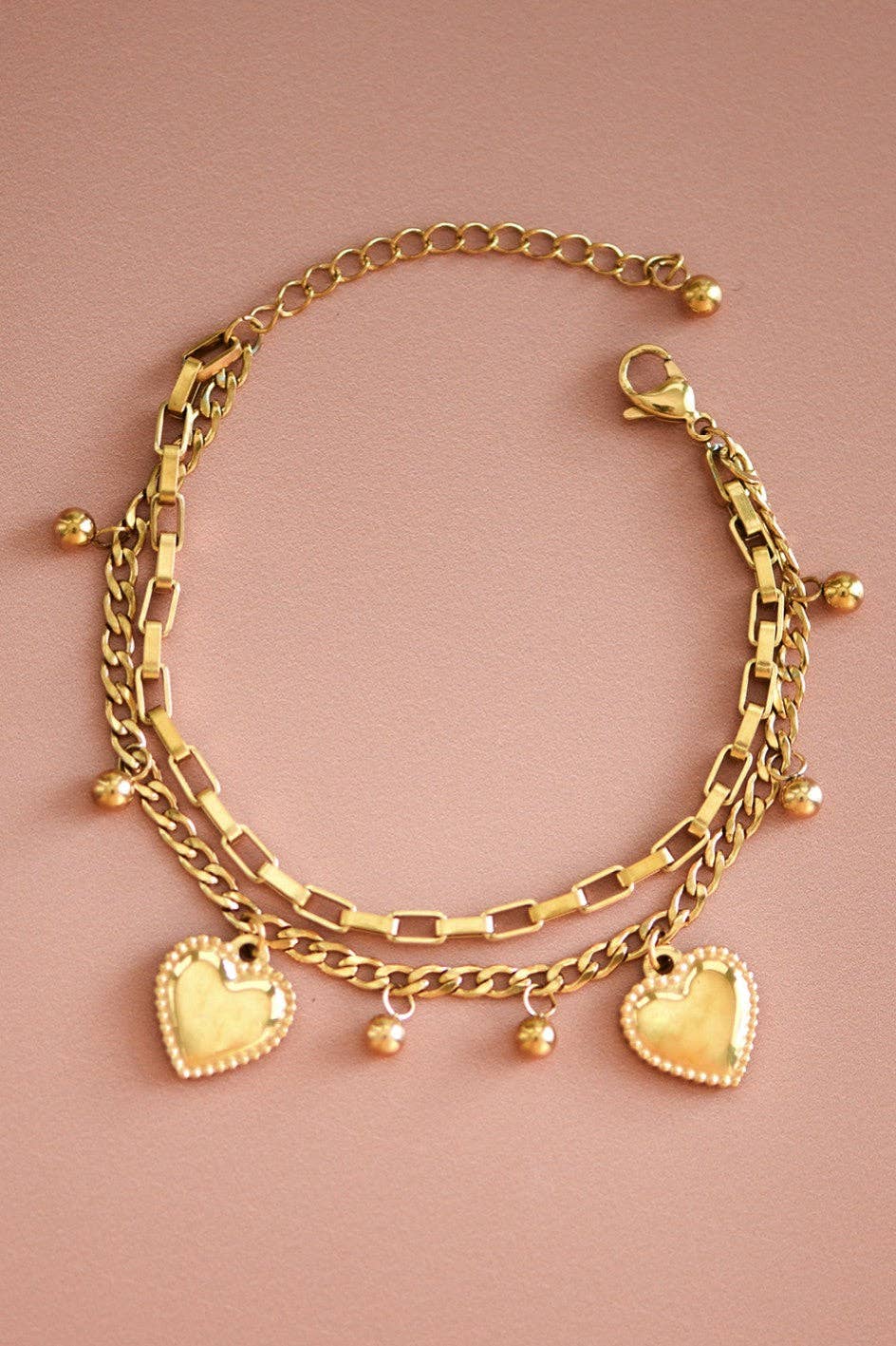 18K Gold Plated Waterproof Stainless Steel Chain Bracelet - 7434