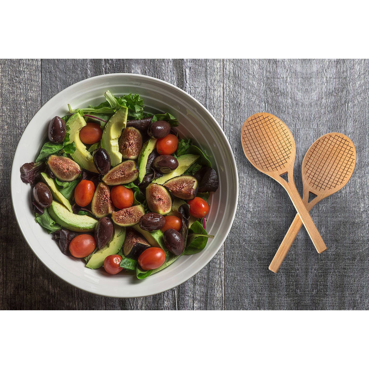 Fox Run Beechwood Tennis Racket Salad Servers, Set of 2