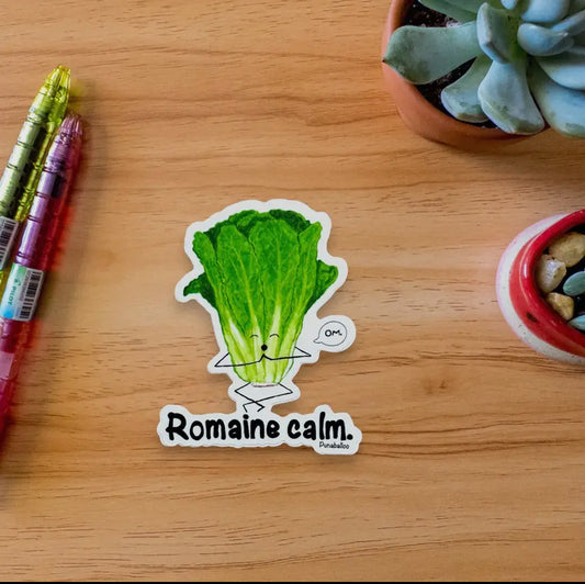 Romaine Calm Meditating Lettuce Vinyl
3" Sticker Waterproof