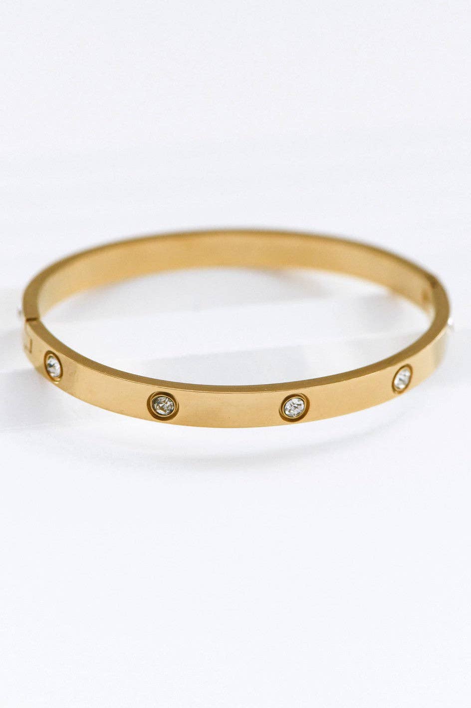 18K Gold Plated Waterproof Stainless Steel Bangle - 7036