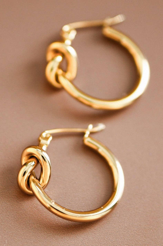 18K Gold Plated Waterproof Stainless Steel Hoop Earrings - 7076