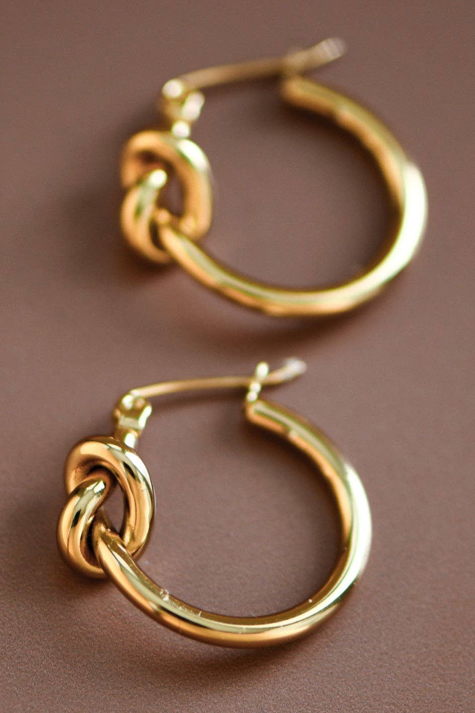 18K Gold Plated Waterproof Stainless Steel Hoop Earrings - 7076
