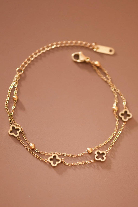 18K Gold Plated Waterproof Stainless Steel Chain Bracelet - 7715
