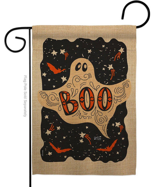 Ghoulish Boo Falltime Halloween Decor Flag