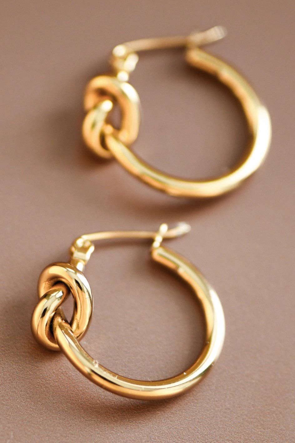 18K Gold Plated Waterproof Stainless Steel Hoop Earrings - 7076