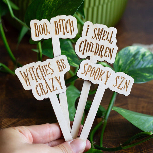 Halloween Wooden Plant Markers 