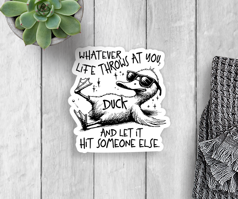 Humor Duck Vinyl Sticker