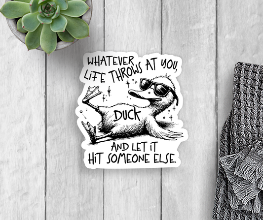 Humor Duck Vinyl Sticker