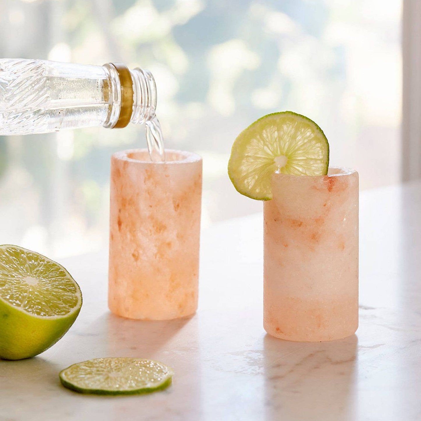 Outset Himalayan Pink Salt Drinking Glasses, Set 4, 1-ounce