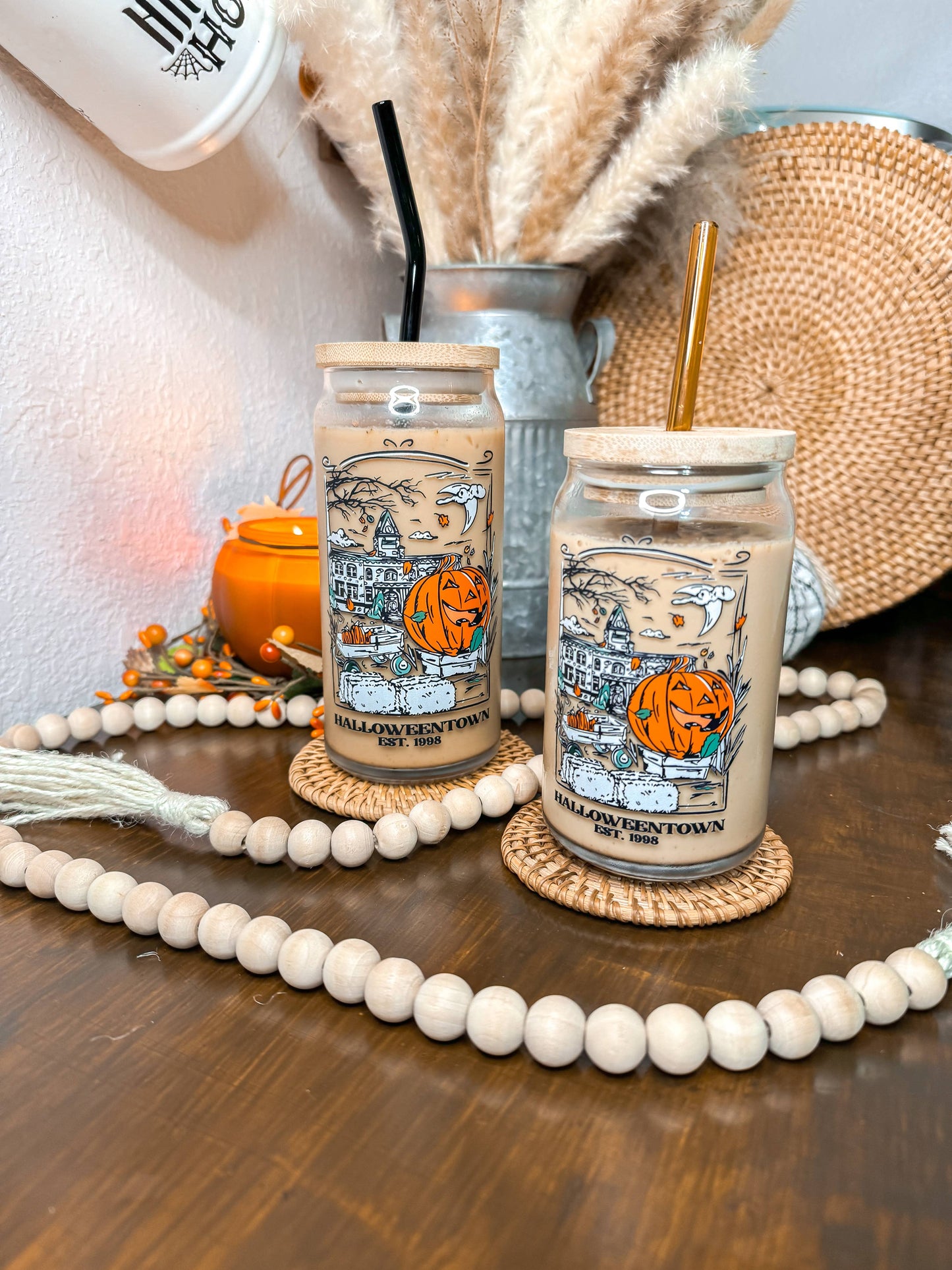 Halloween Town 16oz Halloween Glass Cup