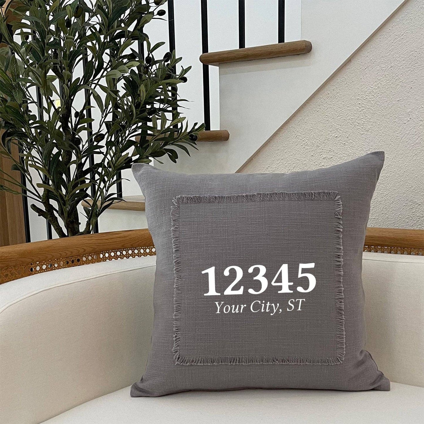 23457 Virginia Beach Natural or Grey Pillow Cover & Insert