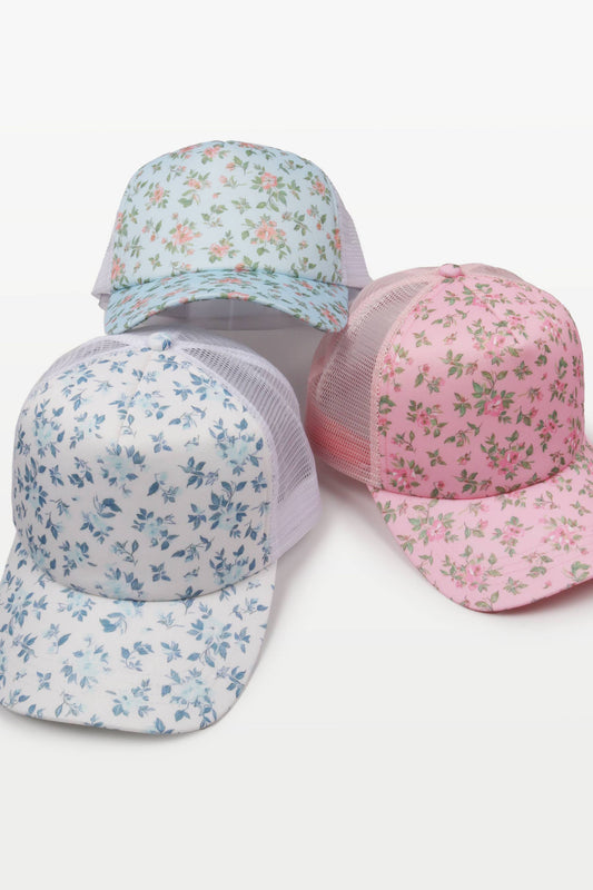 FLORAL PRINT FOAM TRUCKER HAT