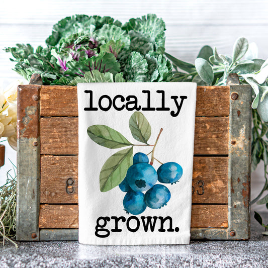 Locally Grown Blueberries Kitchen Towel
