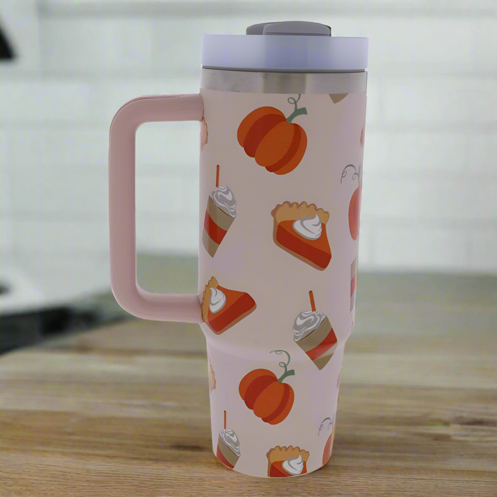 Pumpkin Pie 30 Oz. Tumbler With Straw and Handle