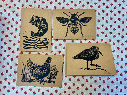 Amy Ellis – Hand-Stamped Nature Cards, Bird