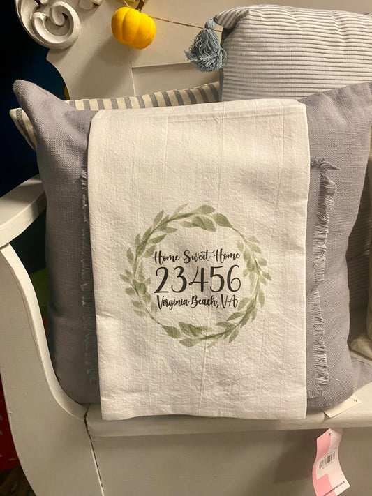 Virginia Beach 23456 - Cotton Tea Towel