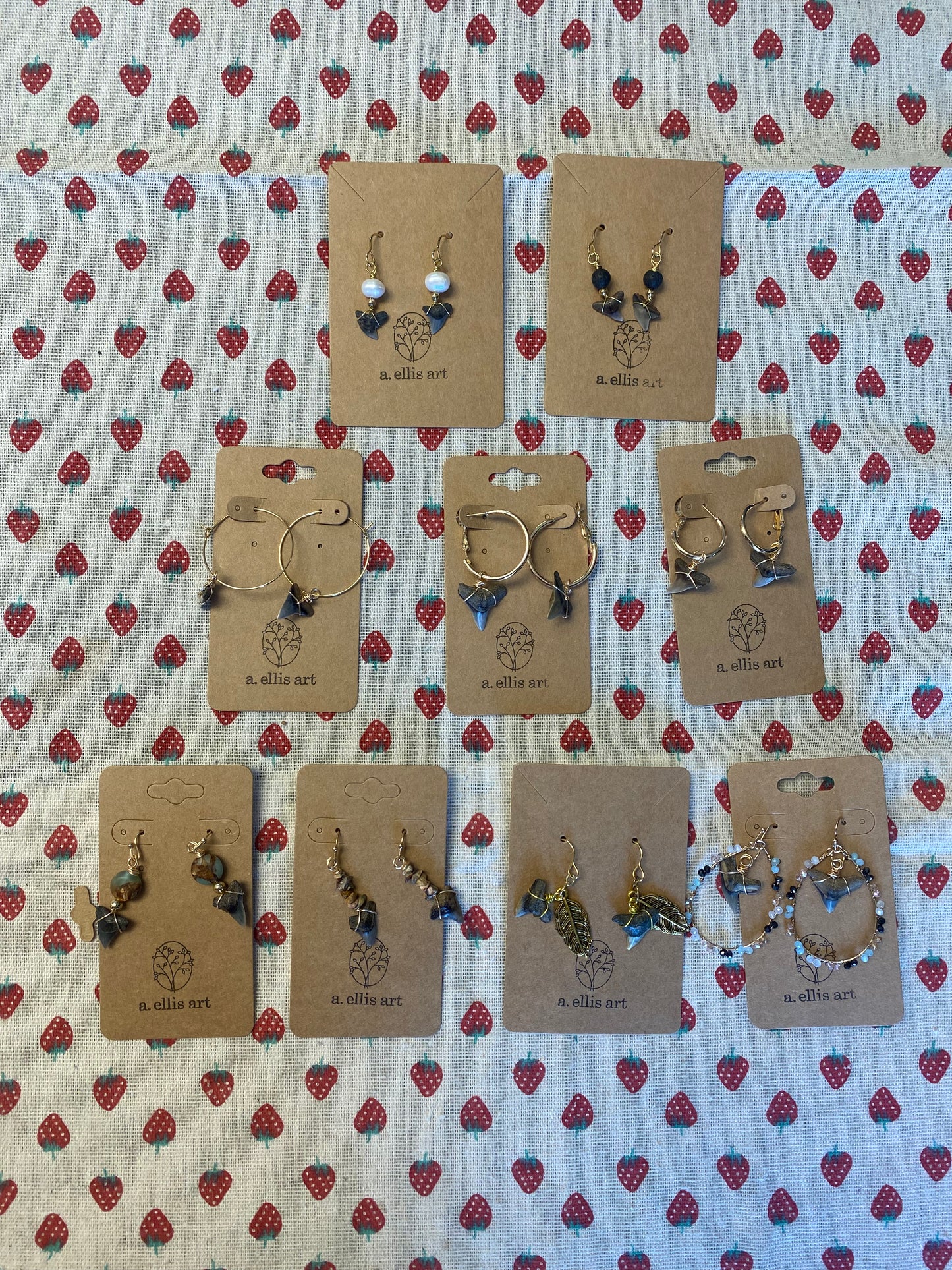 Amy Ellis Art – Fossilized Shark Tooth Earrings