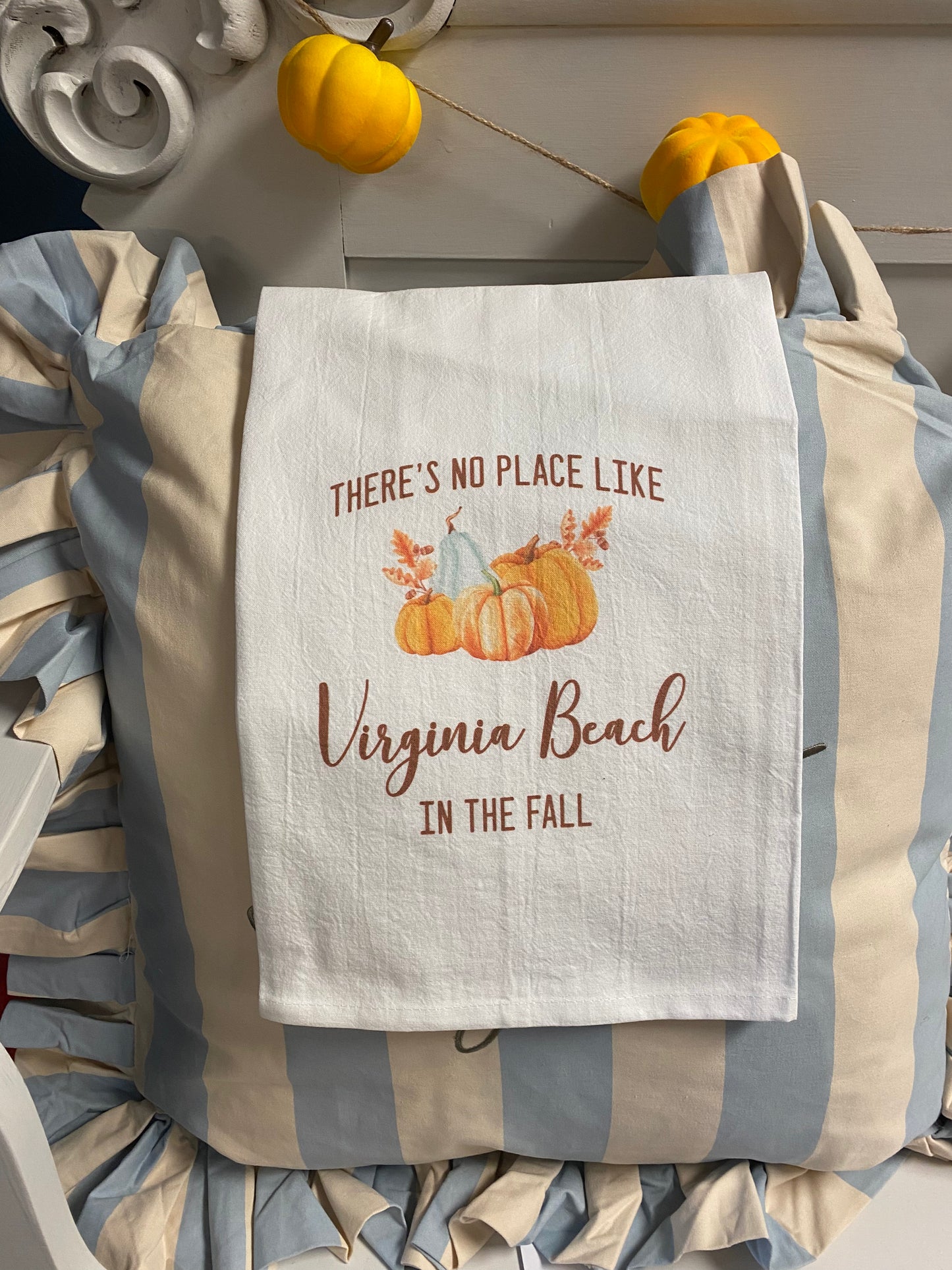 Virginia Beach Fall Autumn - Cotton Tea Towel